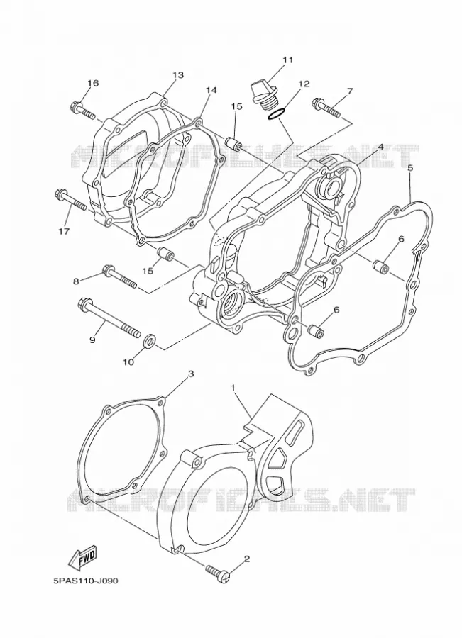 COVER - ENGINE 1 Yamaha MOTO 85 2014 YZ GRANDES ROUES  YZ85LW