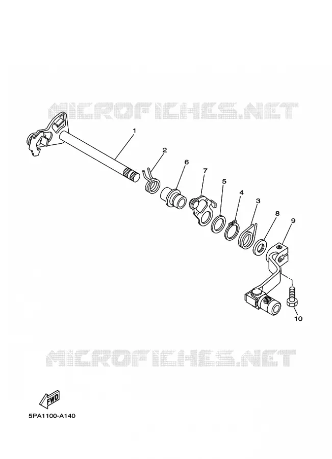 GEAR SHIFT SHAFT / LEVER Yamaha MOTO 85 2014 YZ GRANDES ROUES  YZ85LW