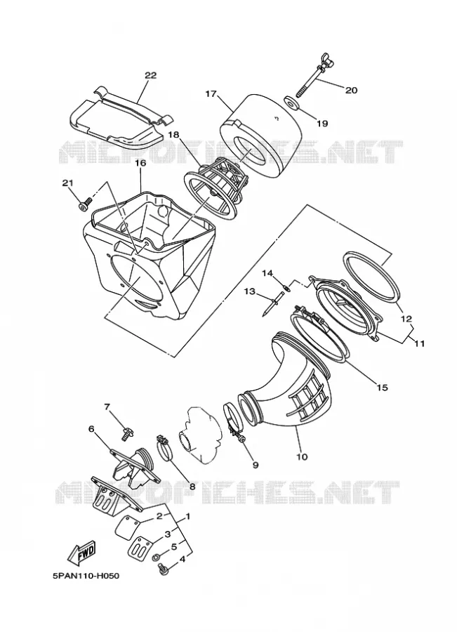INTAKE Yamaha MOTO 85 2014 YZ GRANDES ROUES  YZ85LW