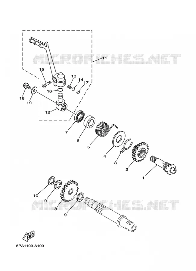 STARTER MOTOR Yamaha MOTO 85 2014 YZ GRANDES ROUES  YZ85LW