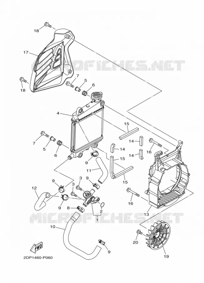 RADIATOR / HOSES Yamaha SCOOTER 125 2015 NMAX  GPD125-A