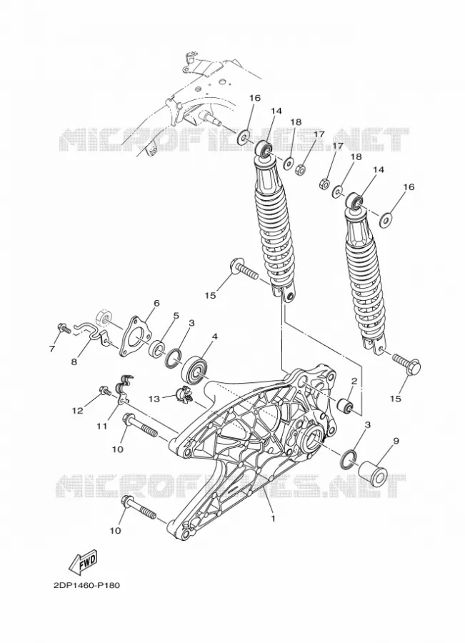 SWINGARM / SHOCK ABSORBER Yamaha SCOOTER 125 2015 OCITO  GPD125-A
