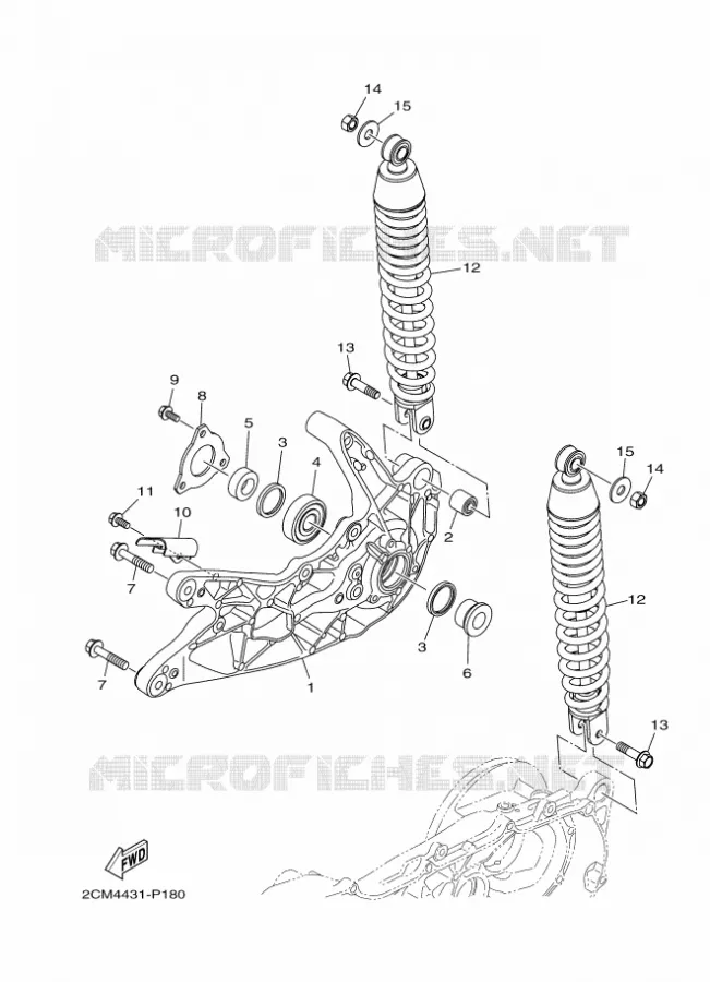 SWINGARM / SHOCK ABSORBER Yamaha SCOOTER 125 2015 TRICITY ABS  MW125ATRICITY