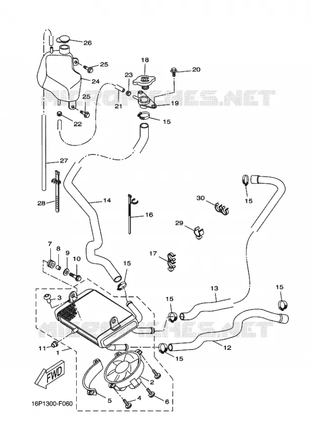 RADIATOR / HOSES Yamaha SCOOTER 125 2010 CITYLINER  VP125XCITY