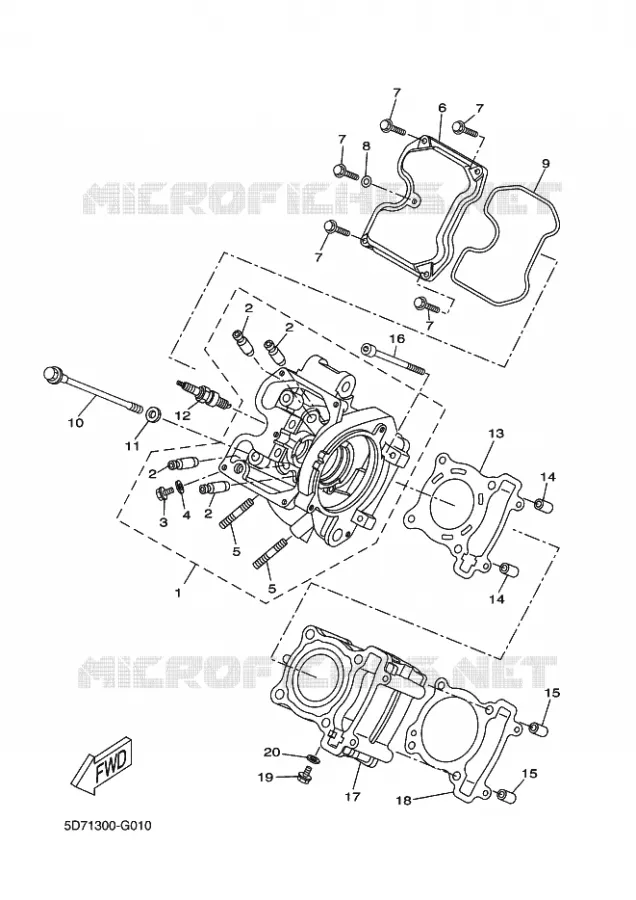 CYLINDER HEAD  Yamaha MOTO 125 2014 YZF-R 125  YZF-R125
