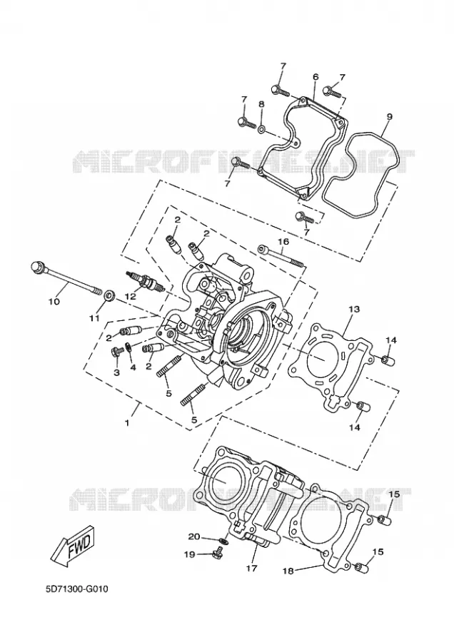 CYLINDER HEAD  Yamaha MOTO 125 2014 YZF-R 125  YZF-R125