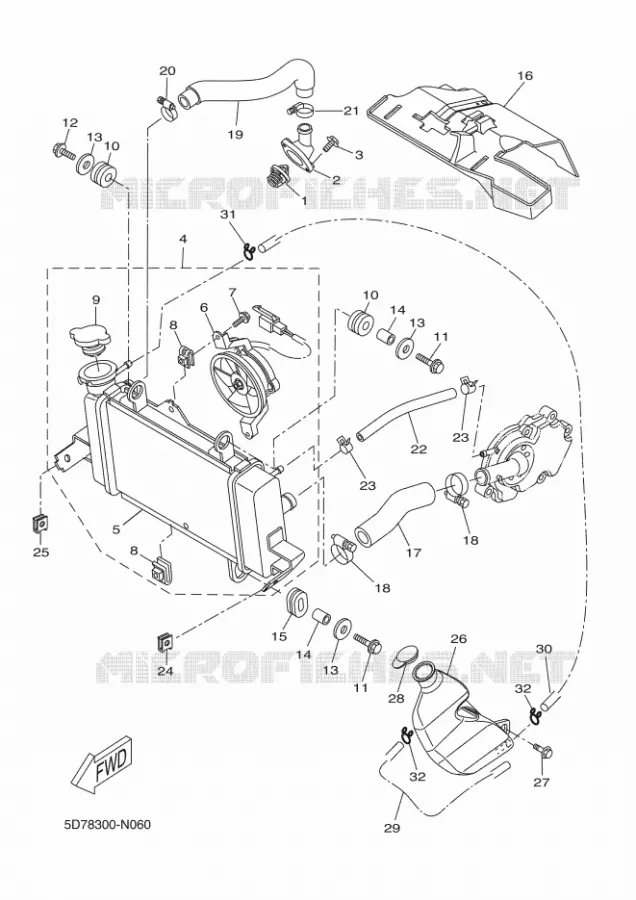 RADIATOR / HOSES Yamaha MOTO 125 2014 YZF-R 125  YZF-R125