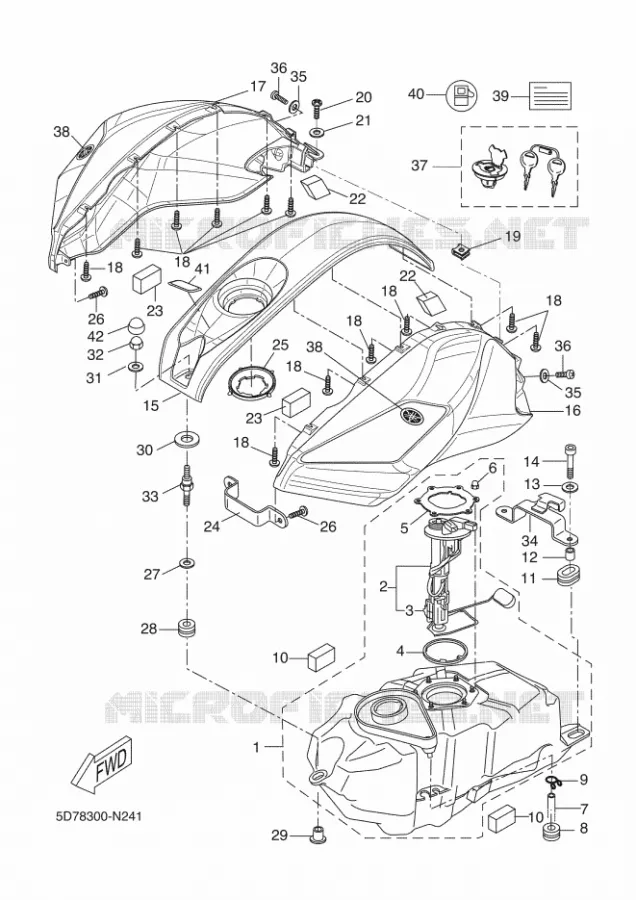 FUEL TANK Yamaha MOTO 125 2014 YZF-R 125  YZF-R125