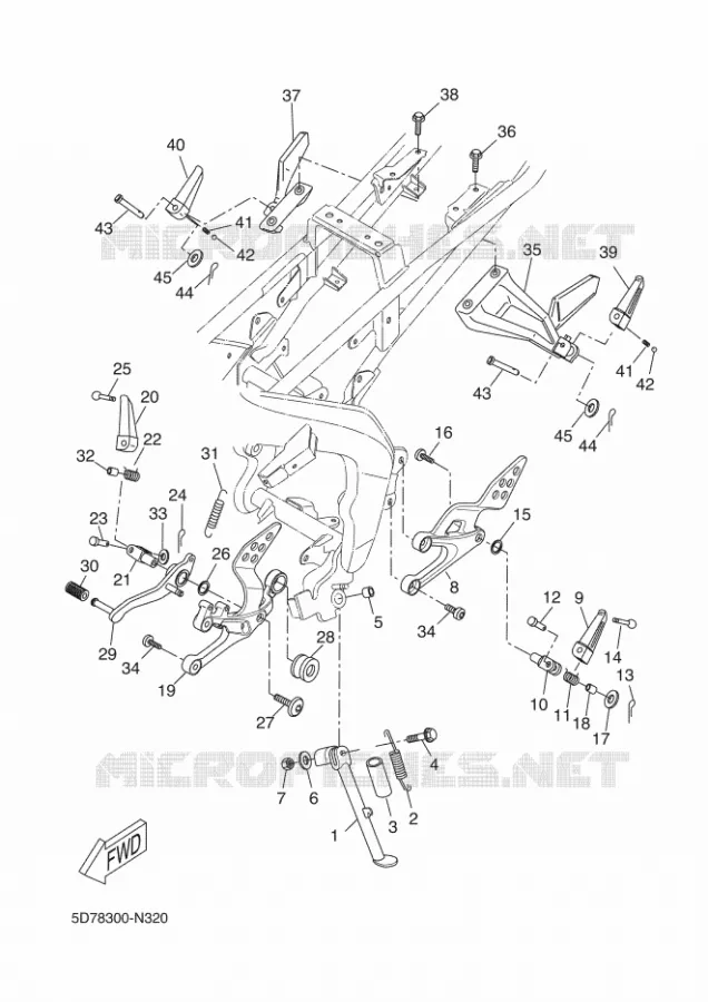 STAND / FOOTREST Yamaha MOTO 125 2014 YZF-R 125  YZF-R125
