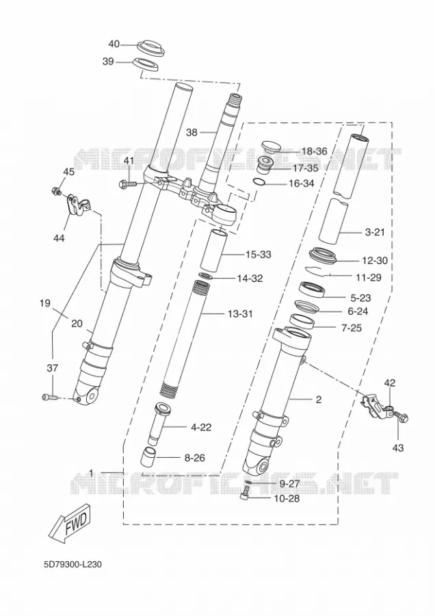 FRONT FORK Yamaha MOTO 125 2013 YZF-R 125  YZF-R125