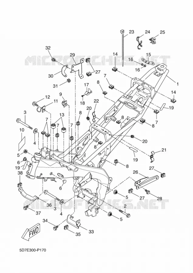 FRAME Yamaha MOTO 125 2016 R125  YZF-R125A