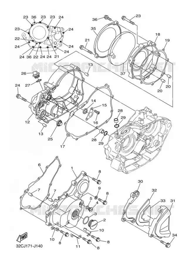 COVER - ENGINE 1 Yamaha MOTO 250 2015 WR-R  WR250R