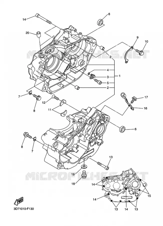 CRANKCASE Yamaha MOTO 250 2015 WR-R  WR250R