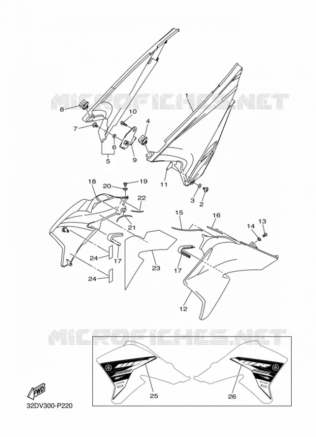 SIDE COVER Yamaha MOTO 250 2015 WR-R  WR250R