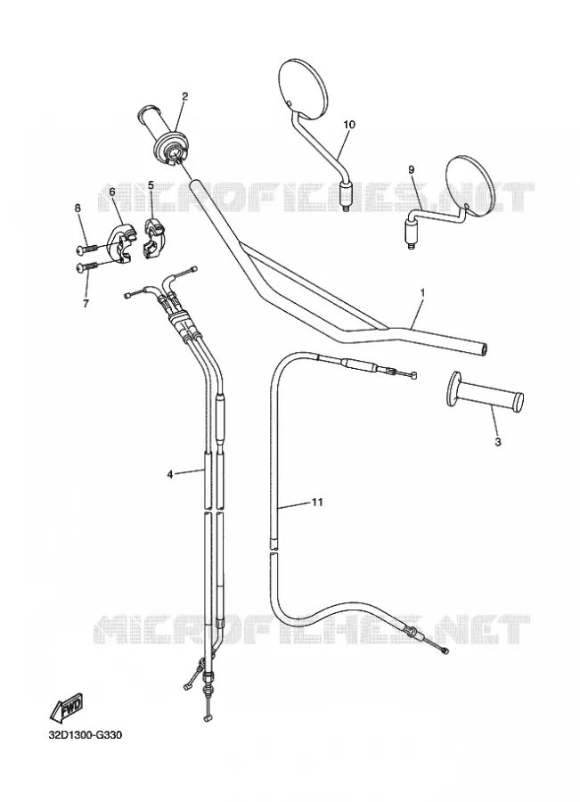 HANDLEBAR & CABLES Yamaha MOTO 250 2015 WR-R  WR250R