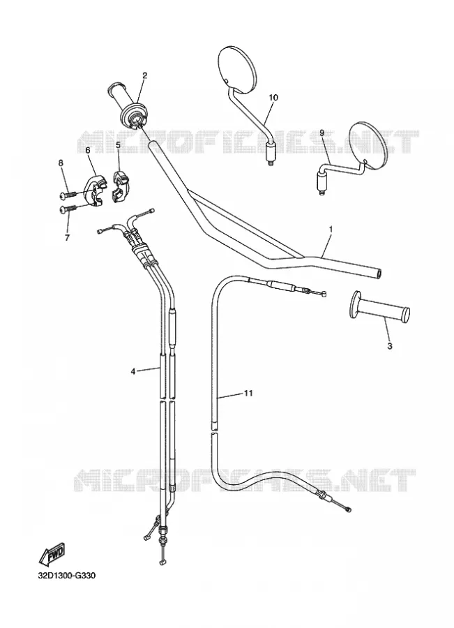 HANDLEBAR & CABLES Yamaha MOTO 250 2014 WR-R  WR250R