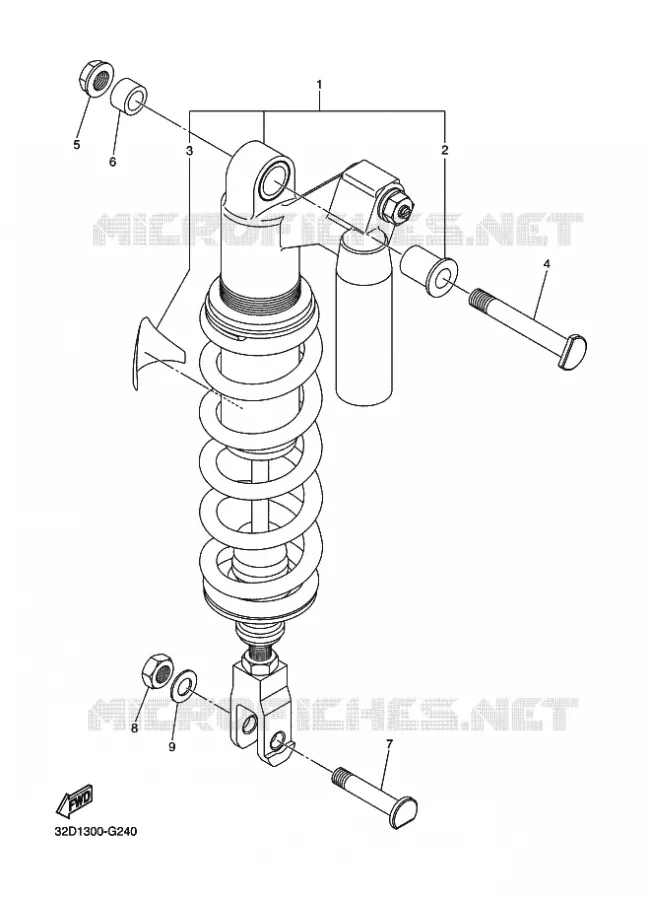 REAR SHOCK ABSORBER Yamaha MOTO 250 2014 WR-R  WR250R