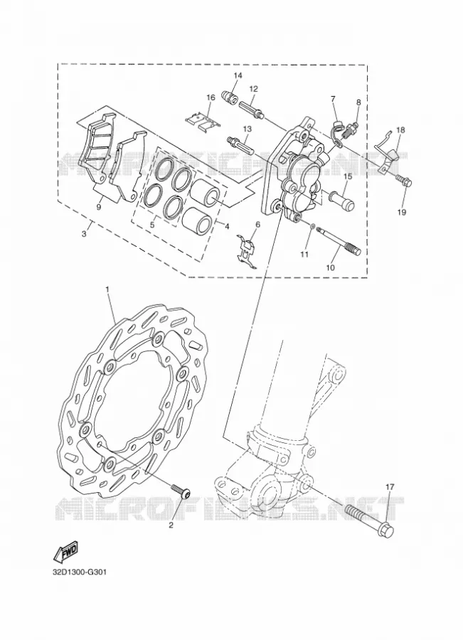FRONT BRAKE CALIPER Yamaha MOTO 250 2014 WR-R  WR250R
