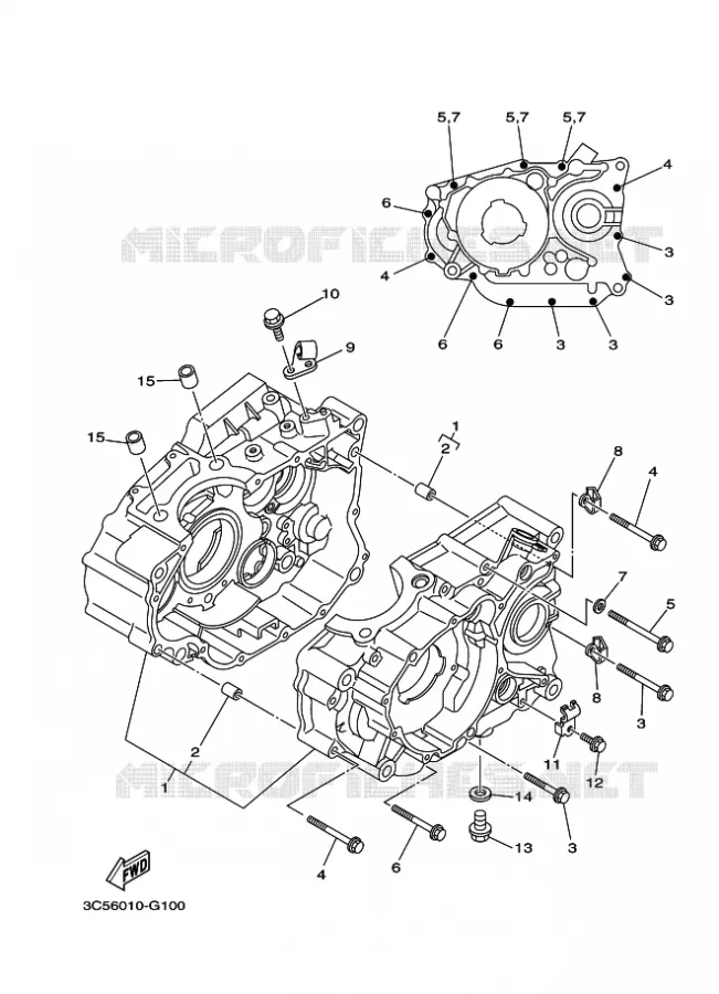 CRANKCASE Yamaha MOTO 250 2015 XT  XT250