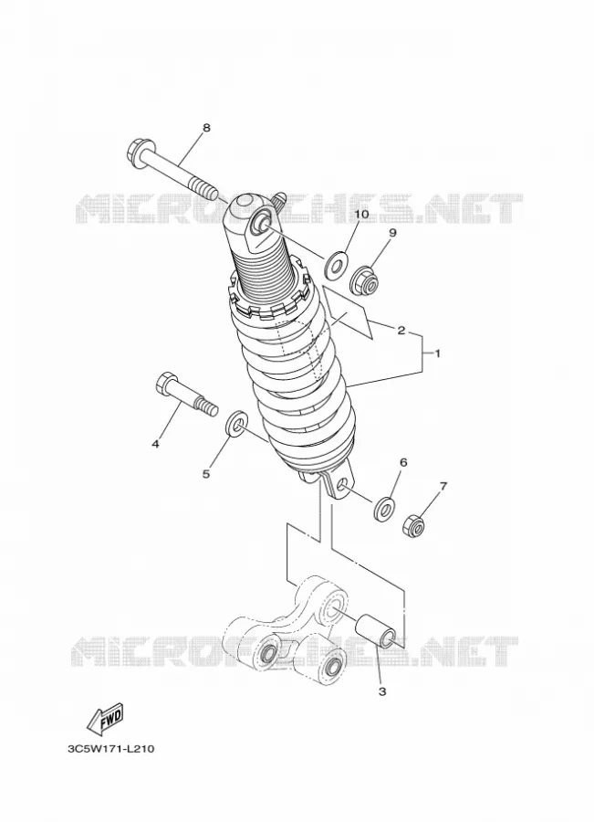REAR SHOCK ABSORBER Yamaha MOTO 250 2015 XT  XT250