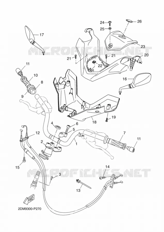 HANDLEBAR & CABLES Yamaha SCOOTER 250 2016 XMAX  YP250R