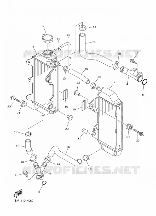 RADIATOR / HOSES Yamaha MOTO 250 2016 YZF  YZ250F