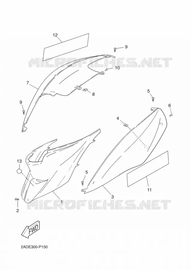 SIDE COVER Yamaha SCOOTER 50 2015 MACH G  CS50Z