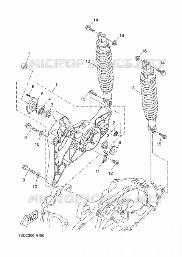 SWINGARM / SHOCK ABSORBER Yamaha SCOOTER 400 2016 XMAX  YP400RA