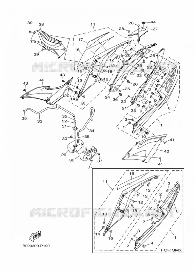 SIDE COVER Yamaha MOTO 300 2015 R3 ABS  YZF-R3A