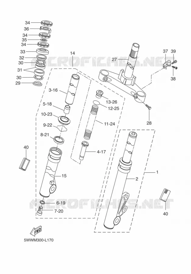 FRONT FORK Yamaha SCOOTER 50 2016 BWS  CW50