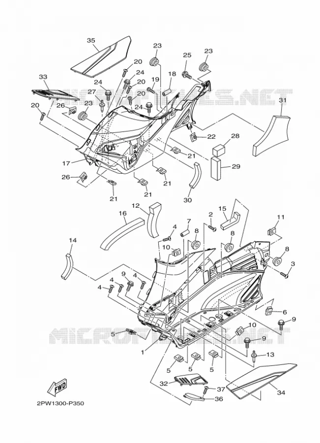 STAND / FOOTREST 2 Yamaha SCOOTER 500 2015 TMAX  XP500