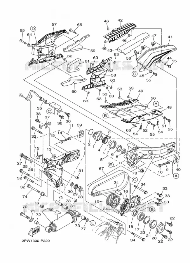 SWINGARM / SHOCK ABSORBER Yamaha SCOOTER 500 2015 TMAX  XP500