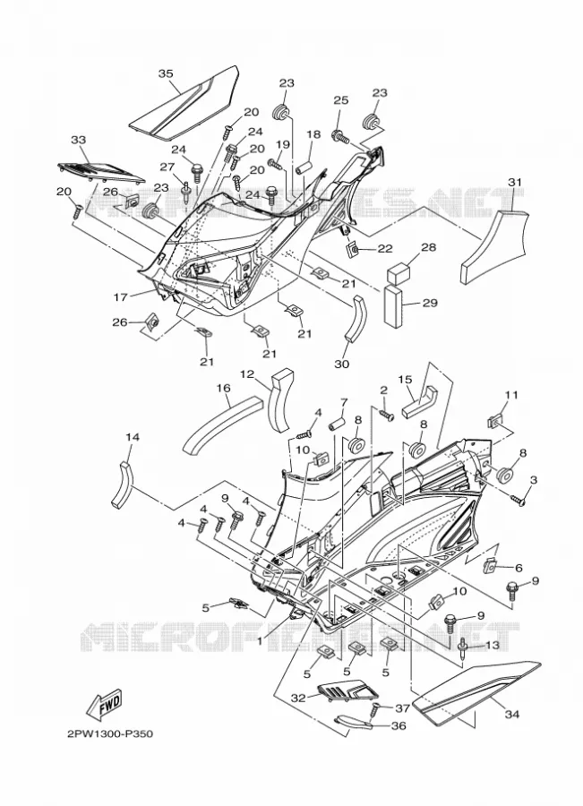 STAND / FOOTREST 2 Yamaha SCOOTER 500 2015 TMAX ABS  XP500A