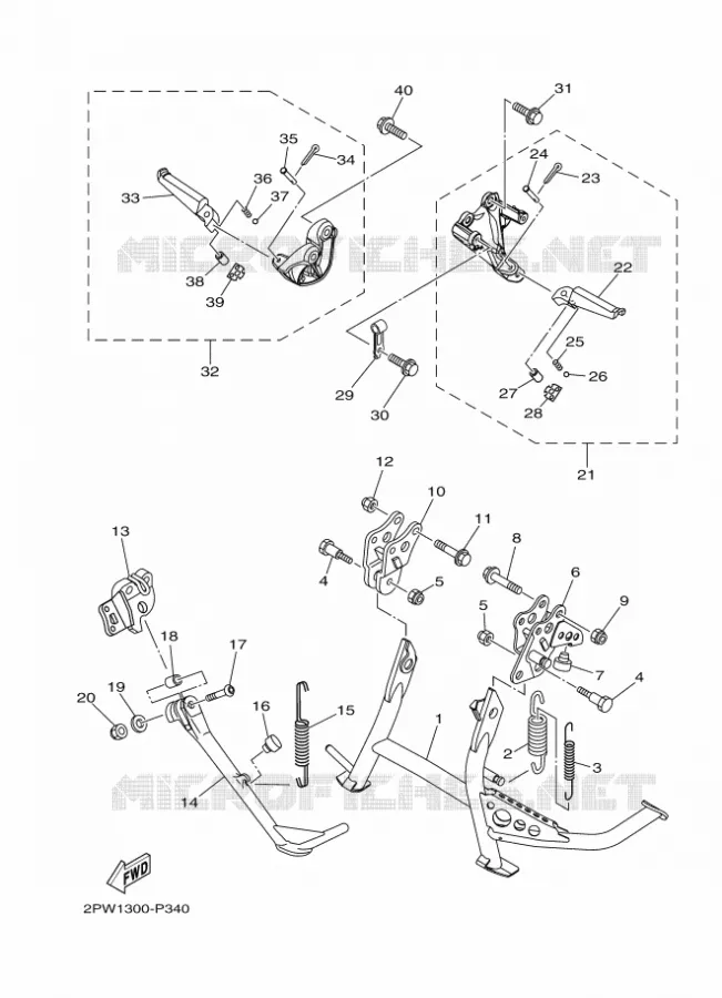 STAND / FOOTREST Yamaha SCOOTER 500 2015 TMAX ABS  XP500A