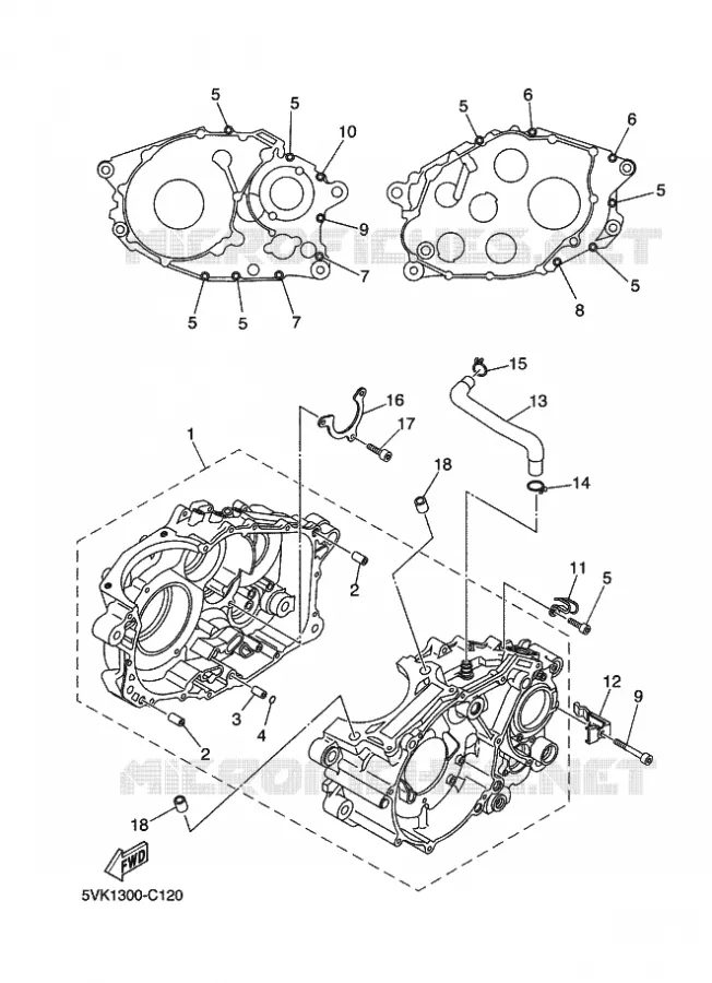 CRANKCASE Yamaha MOTO 660 2011 XTR  XT660R