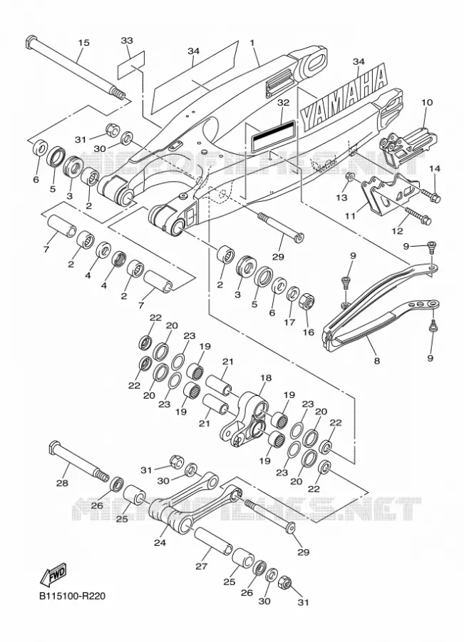 SWINGARM Yamaha MOTO 450 2016 YZF  YZ450F