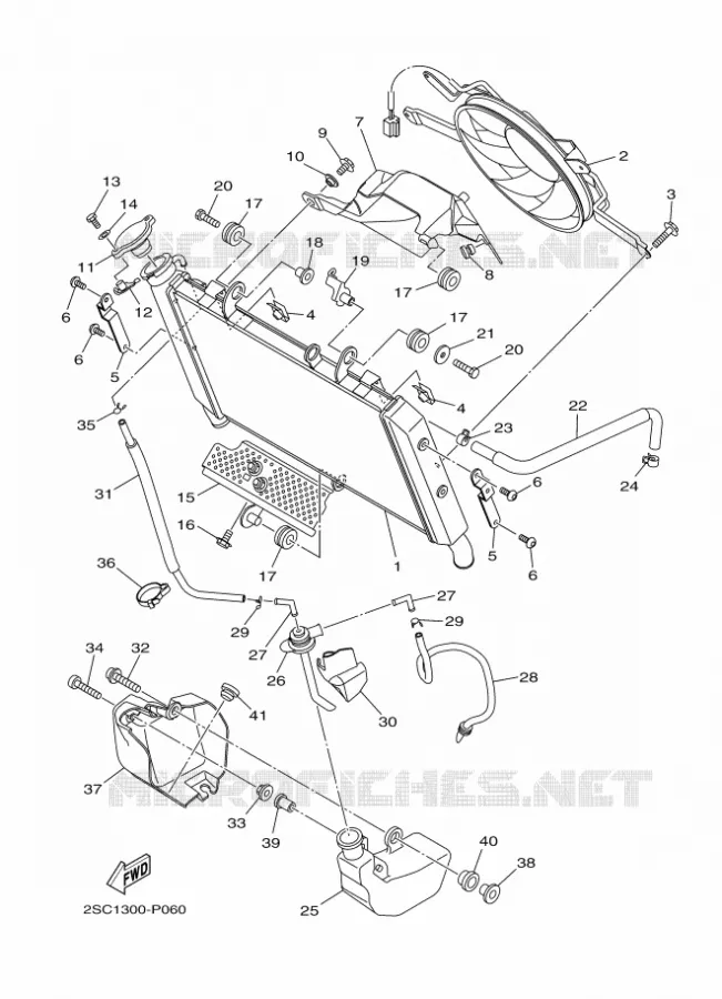 RADIATOR / HOSES Yamaha MOTO 900 2015 MT09 TRACER  MT09TRATRACER