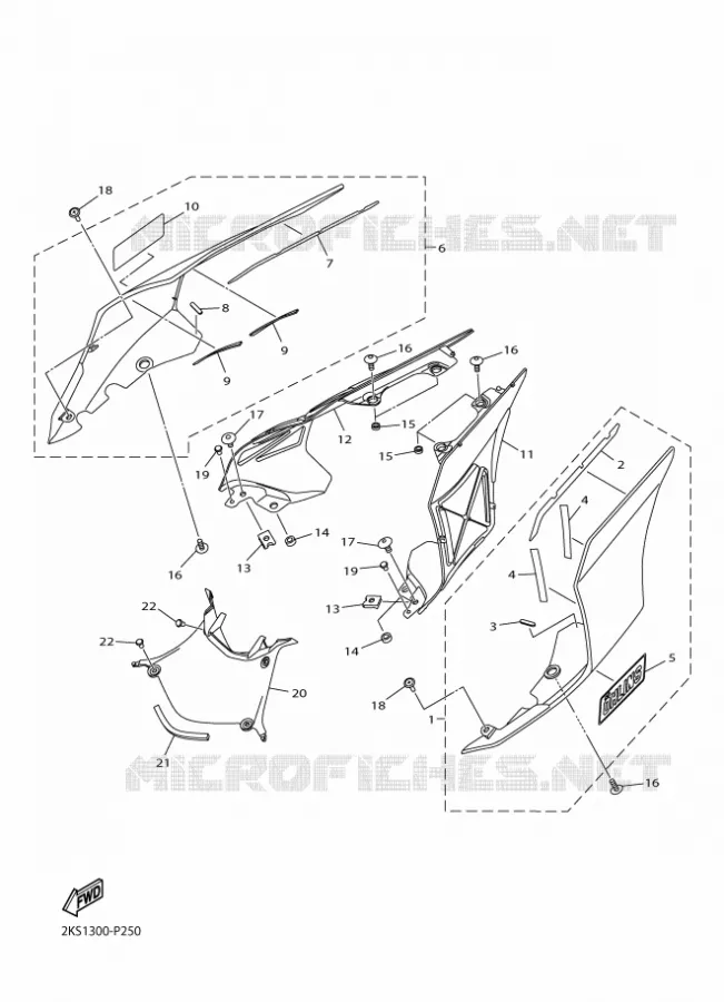 SIDE COVER Yamaha MOTO 1000 2015 R1M  YZF-R1M
