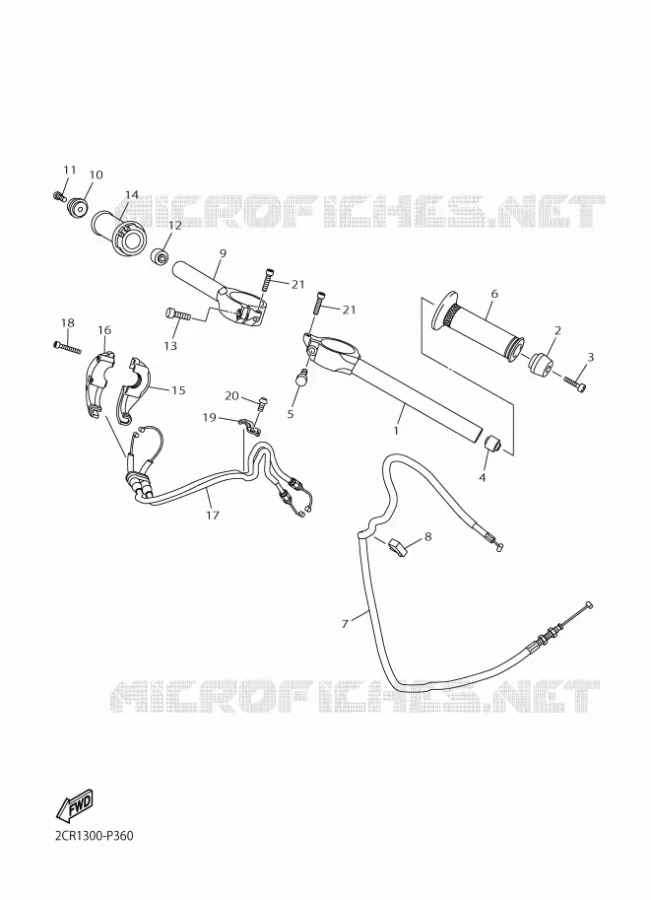 HANDLEBAR & CABLES Yamaha MOTO 1000 2015 R1M  YZF-R1M