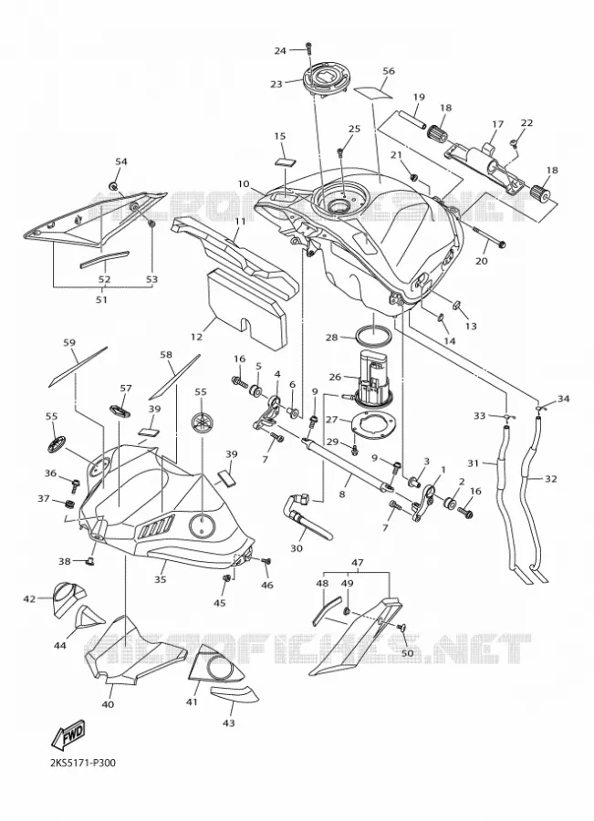 FUEL TANK Yamaha MOTO 1000 2015 R1M  YZF-R1M