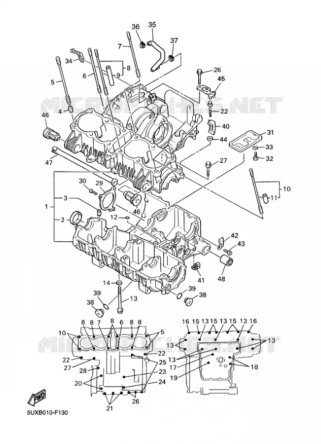 CRANKCASE Yamaha MOTO 1300 2015 XJR  XJR1300C