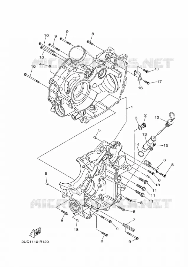 CRANKCASE Yamaha QUAD 700 2016 GRIZZLY  YFM700FWADYFM70GPXGGRIZZLY EPS