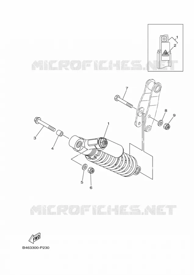 REAR SHOCK ABSORBER Yamaha QUAD 700 2016 RAPTOR  YFM700RYFM70RSSG