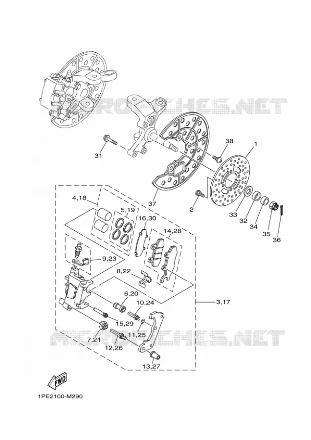FRONT BRAKE CALIPER Yamaha QUAD 700 2015 RAPTOR  YFM700RYFM700RF