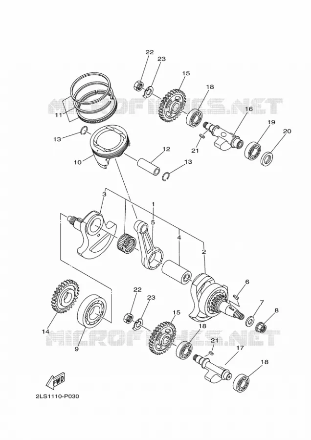 CRANKSHAFT / PISTON Yamaha QUAD 700 2015 RAPTOR  YFM700RYFM700RSF