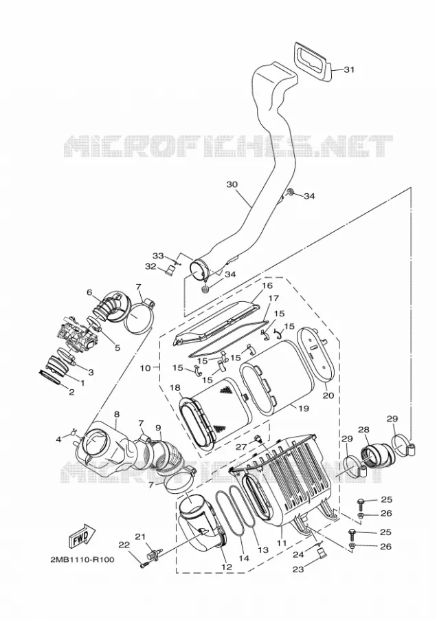 INTAKE Yamaha SIDE BY SIDE 700 2016 WOLVERINE  YXE700EYXE70WPXG