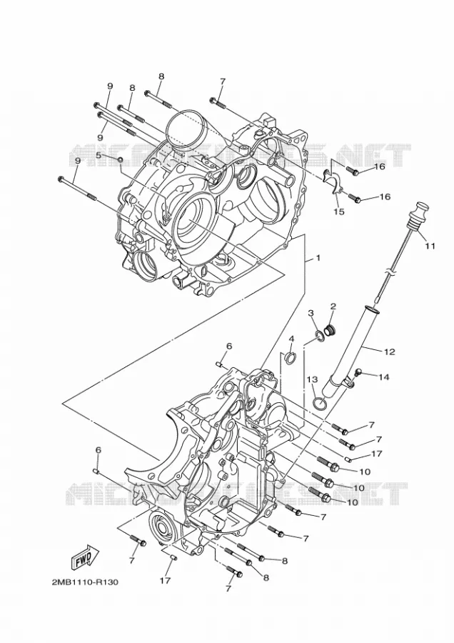 CRANKCASE Yamaha SIDE BY SIDE 700 2016 WOLVERINE  YXE700EYXE70WPXG