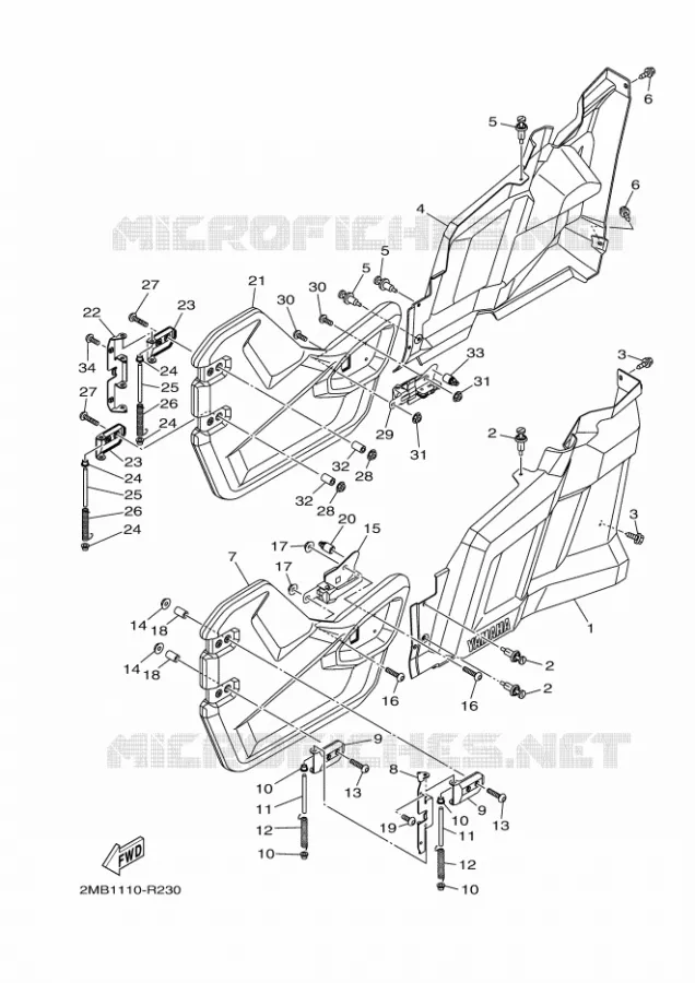 SIDE COVER Yamaha SIDE BY SIDE 700 2016 WOLVERINE  YXE700EYXE70WPXG