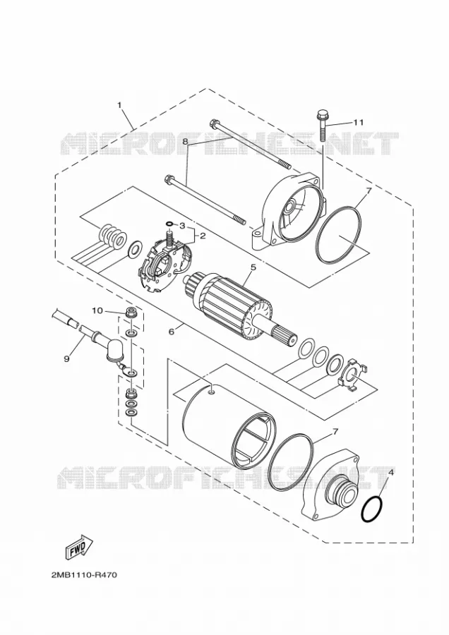 STARTER MOTOR Yamaha SIDE BY SIDE 700 2016 WOLVERINE  YXE700EYXE70WPXG