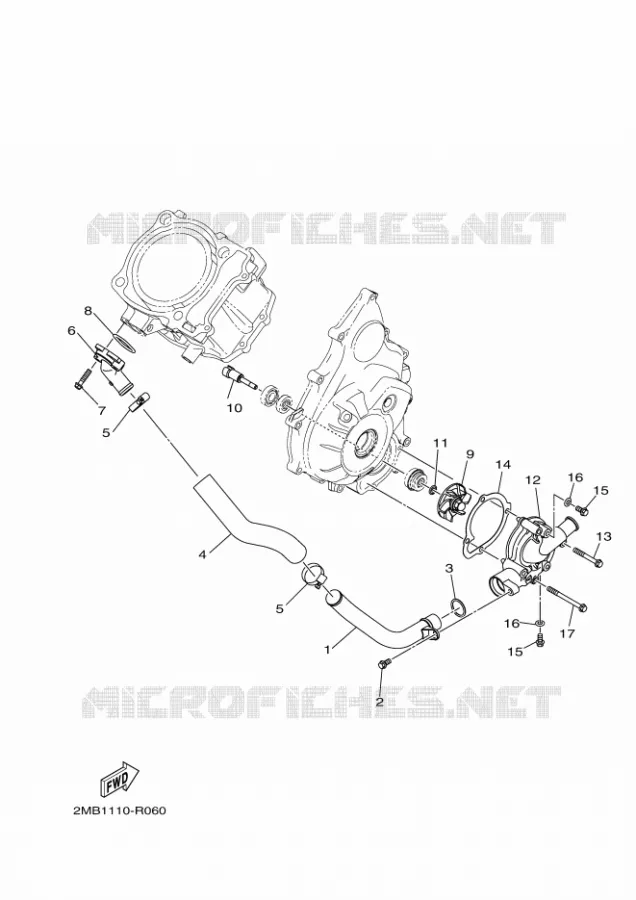 WATERPUMP / HOSES Yamaha SIDE BY SIDE 700 2016 WOLVERINE  YXE700EYXE70WPXG